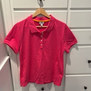J Crew Factory Pink Button Down Polo Shirt with Fitted Style